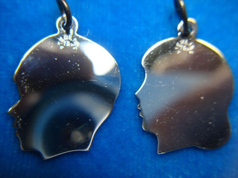 Vintage Elco Sterling Boy & Girl Head Charms