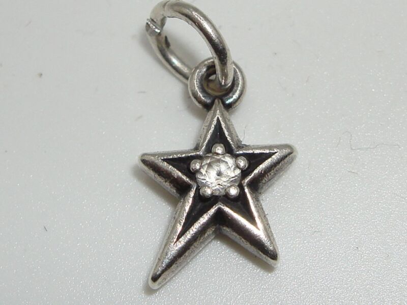James Avery Sterling Silver Star Birthstone Charm with White Sapphire