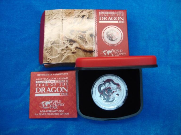 2012 Australian Lunar Year of the Dragon Silver Coin, Scarce Black Finish