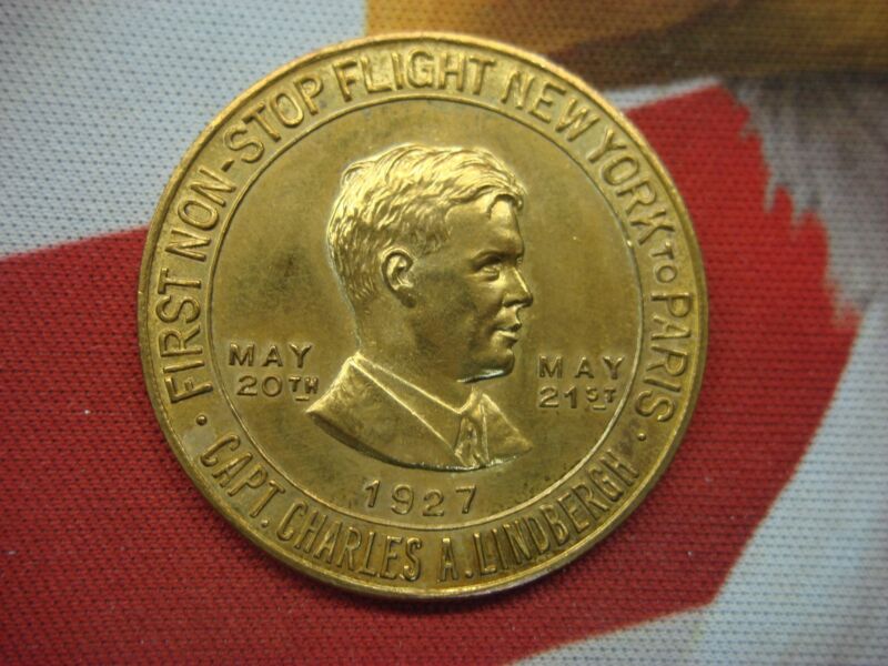 Charles Lindbergh 'Lucky Lindy' 1927 First Flight Commemorative Medal