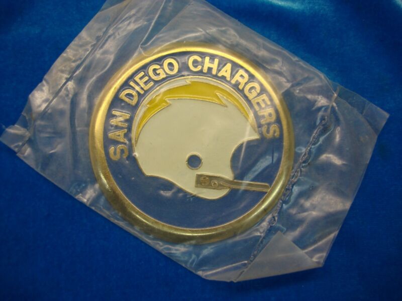 Vintage 1970 San Diego Chargers Helmet Medallion Badge in Original Packaging