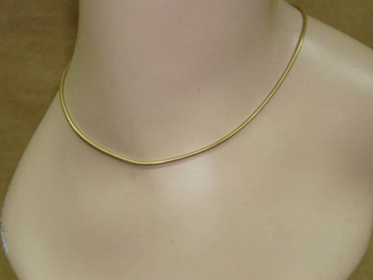 Vintage gold-filled snake chain choker necklace, 16 inches