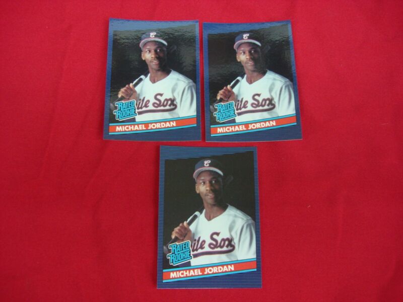 Vintage 1990 Fun City Michael Jordan Baseball Cards (Donruss Rookie Retro, 1986) - Lot of 3