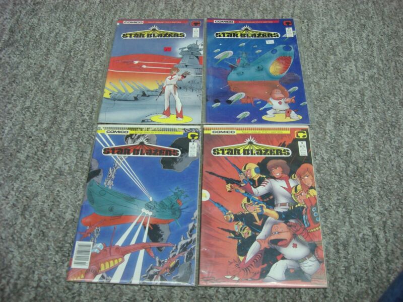 Star Blazers #1-4 Complete Mini Series (April-July 1987) Comico - Bagged & Boarded