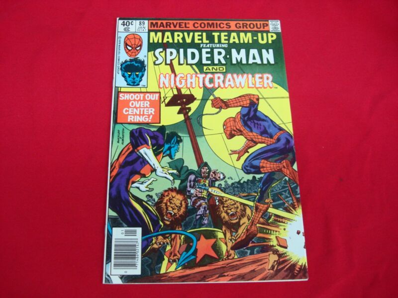 Marvel Team-Up #89 (1980) comic book cover featuring Spider-Man and Nightcrawler