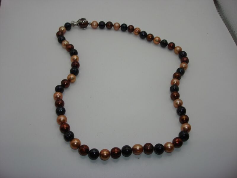 Elegant 21-inch freshwater pearl necklace with sterling silver clasp