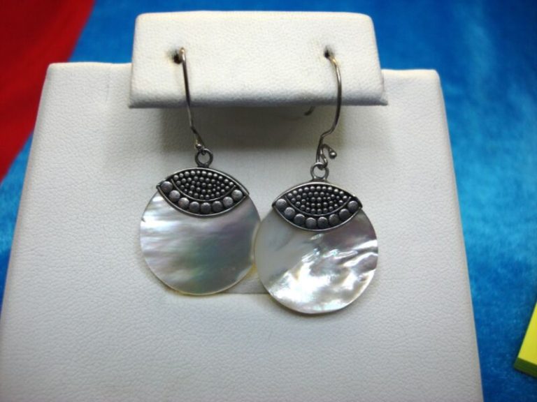 Sterling Silver Abalone Dangle Earrings