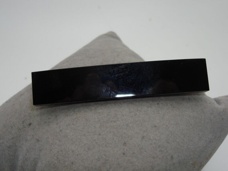 Antique Victorian black tourmaline bar pin, gold wash