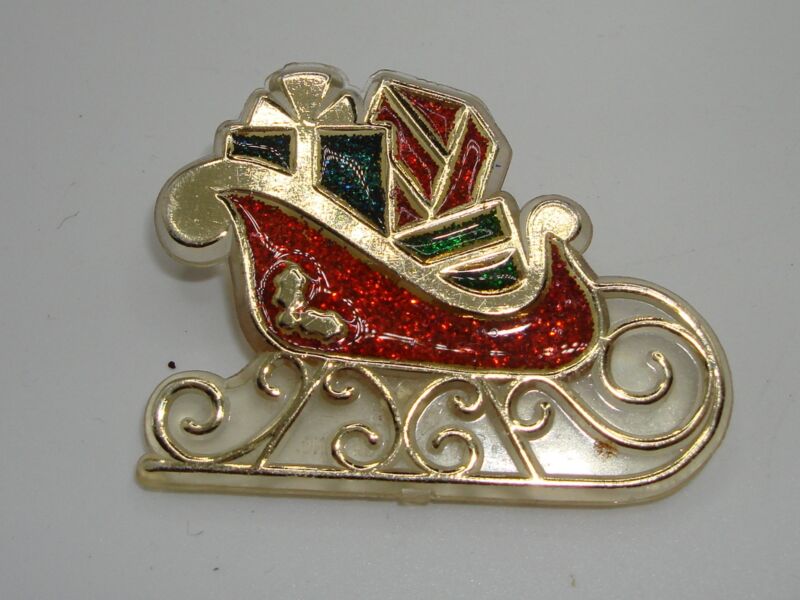 Vintage 1985 Hallmark Christmas Sleigh Pin