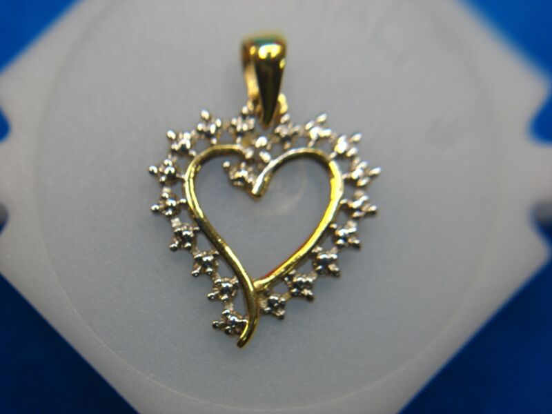 Sterling silver diamond heart pendant