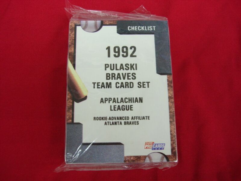 Factory sealed 1992 Fleer ProCards Minor League Baseball Team Set of the Pulaski Braves (Atlanta Braves affiliate)