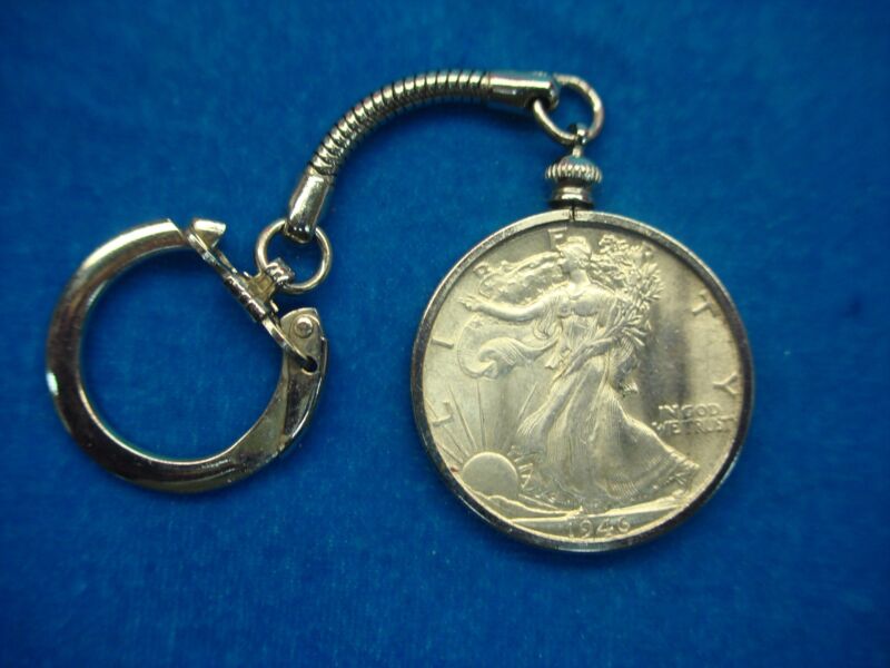 1946 Walking Liberty Half Dollar Keychain - High Grade, Pristine Condition