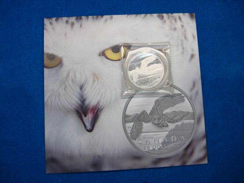 2014 Canada $50 Silver Matte Proof Snowy Owl Coin