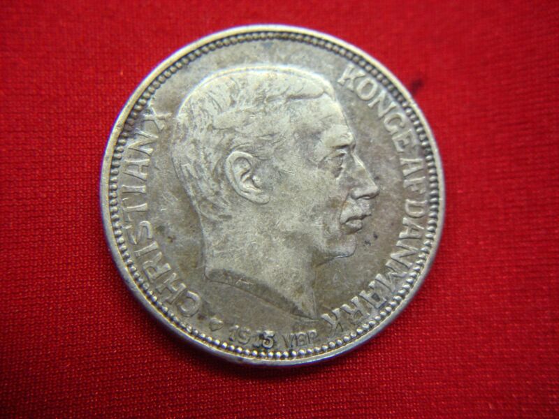 1915 Denmark 1 Krone Silver Coin (KM-13.2)
