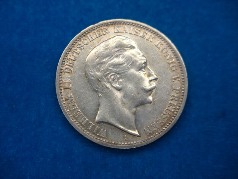 1912 Germany (Prussia) 3 Mark Silver Coin - .900 Fine, KM# 121