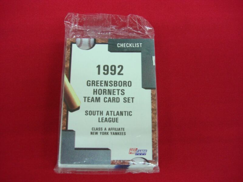 1992 Fleer ProCards Greensboro Hornets MiLB Team Set with Andy Pettitte and Jorge Posada rookie cards