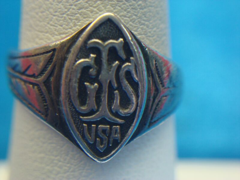 Antique sterling silver ring with the Girls Friendly Society (GFS) emblem, size 6