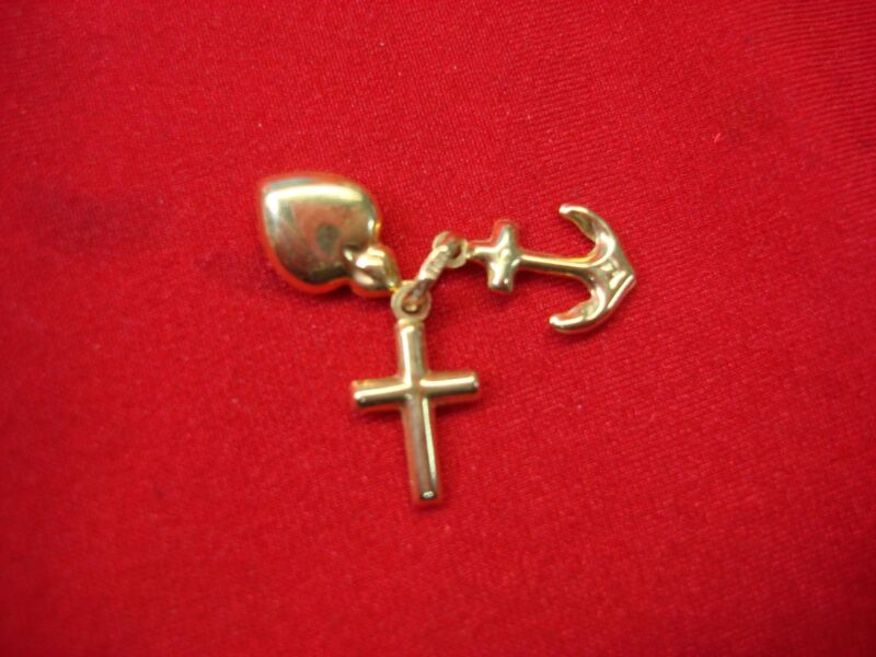 14K Yellow Gold Faith, Hope & Charity Charm Set