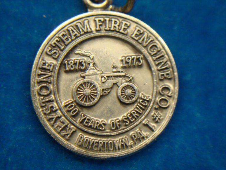 Vintage Sterling Silver Keystone Steam Fire Engine Charm - Boyertown PA #1