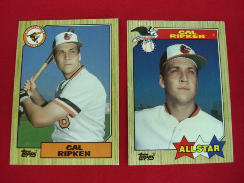 Cal Ripken Jr. 1987 Topps Tiffany Glossy Baseball Cards #609 & #784