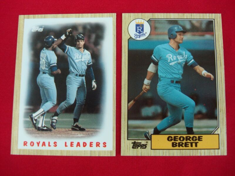 Vintage 1987 Topps Tiffany Glossy George Brett Royals Baseball Cards #256 & #400