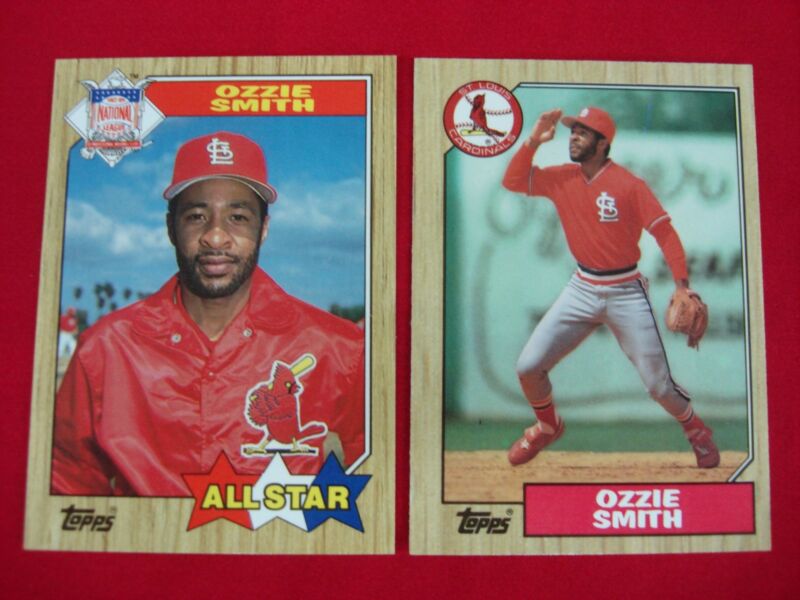 Ozzie Smith 1987 Topps Tiffany Glossy Cards #598 & #749, St. Louis Cardinals - Graded Lot
