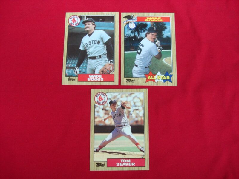 Vintage 1987 Topps Tiffany Gloss Baseball Cards: Boggs, Seaver & AS Boston Red Sox