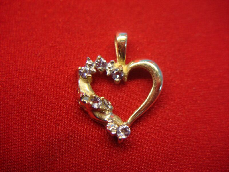 10K Yellow Gold Tanzanite Heart Pendant