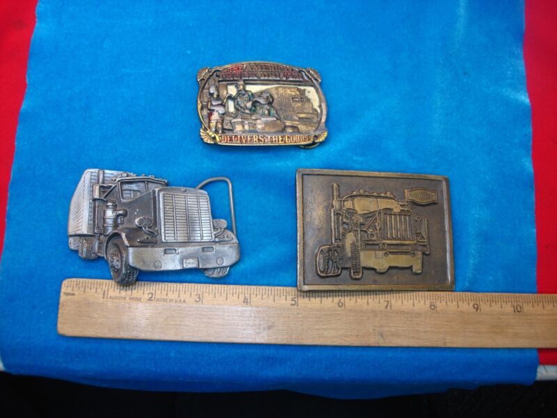 Vintage Western truckin' belt buckles, set of 3