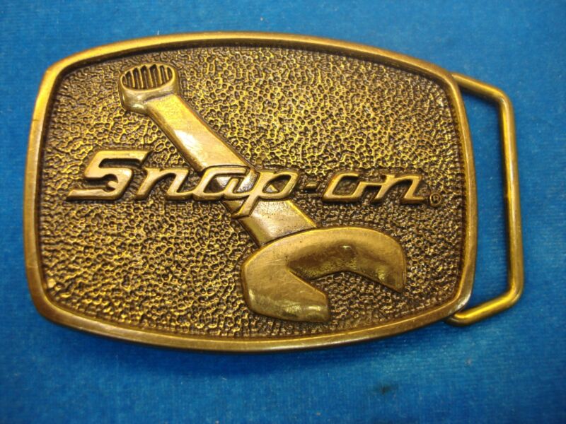 Vintage Snap-on Solid Brass Belt Buckle - Excellent Condition