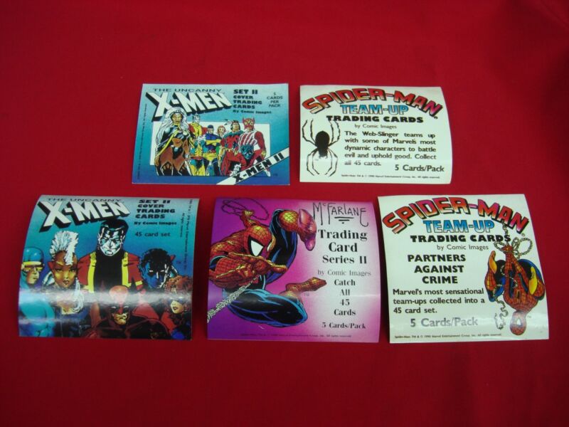 Vintage Spider-Man and X-Men box stickers from the 1990s