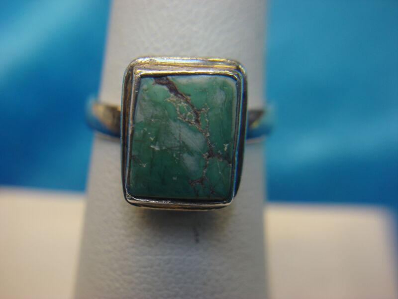 Vintage Native American sterling silver turquoise ring, size 7