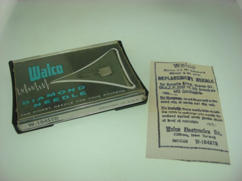 Vintage Walco W-104STD Diamond Turntable Needle in original box with warranty