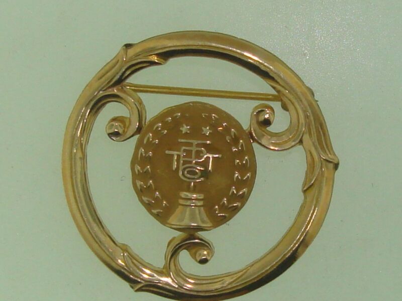 Vintage 1970s-80s Pacific Telephone & Telegraph Gold Filled Award Pin