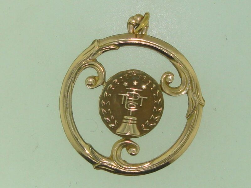 Vintage 1970s-80s 10K gold filled Pacific Telephone & Telegraph 15 year service pendant
