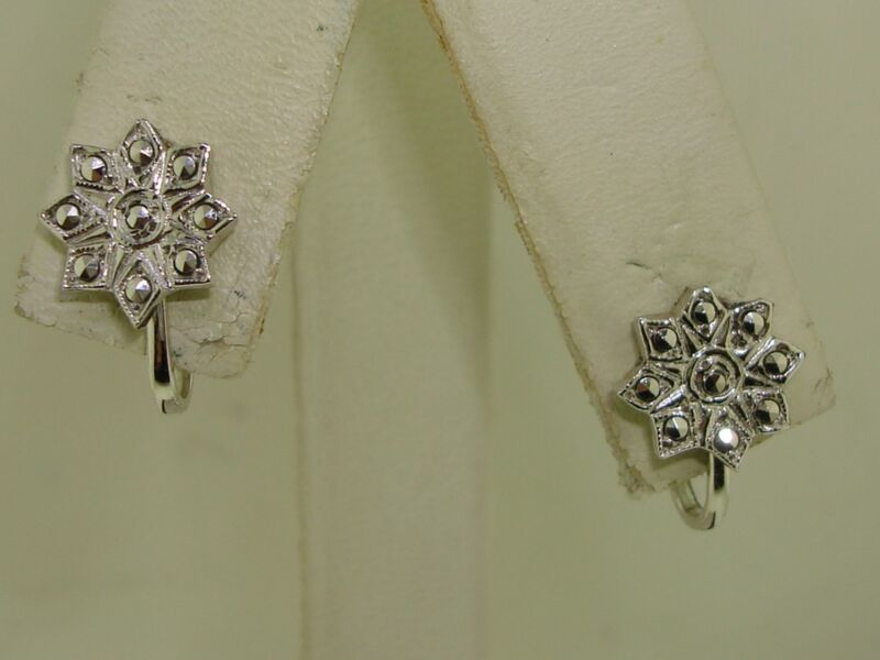 Vintage sterling silver marcasite star earrings