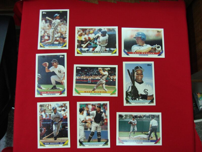 1993 Topps Pre-Production Sample Set featuring Ken Griffey Jr., Frank Thomas, Mark McGwire and Don Mattingly