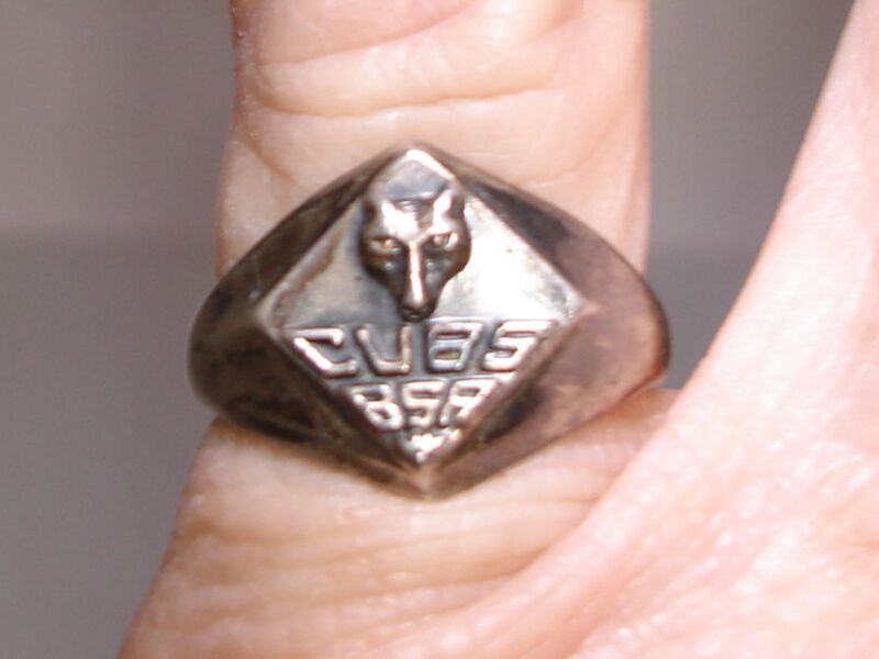 Vintage Boy Scouts Sterling Silver Cub Scout Ring, Size 5 1/2
