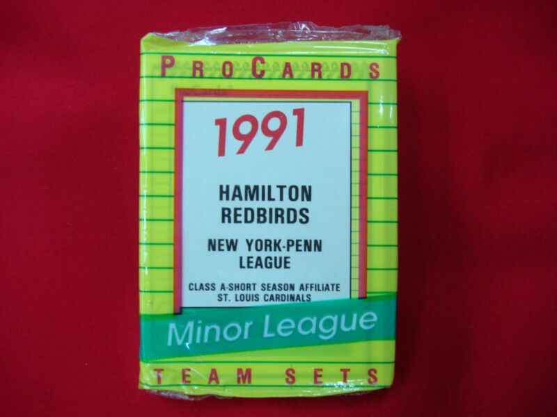 Factory sealed set of 1991 Hamilton Redbirds minor league baseball trading cards