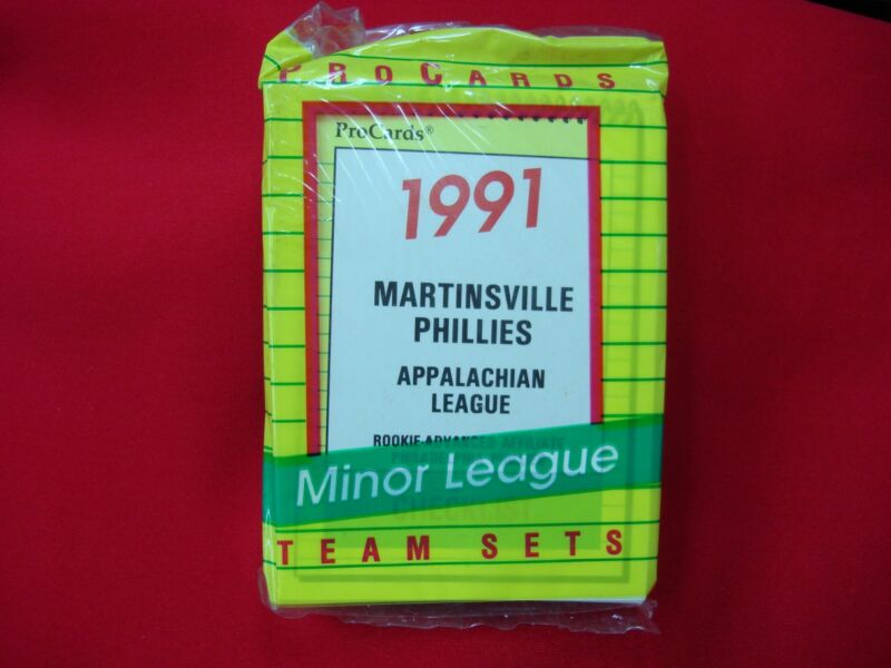 1991 Martinsville Phillies ProCards MiLB Team Set