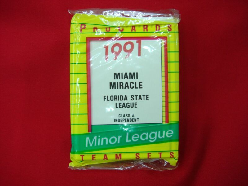 1991 Miami Miracle Minor League Pro Cards Factory Sealed Set