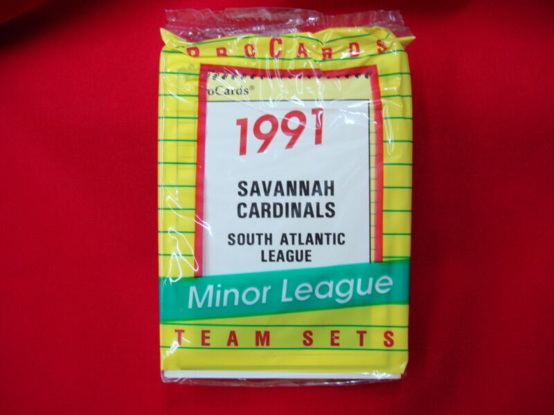 1991 Savannah Cardinals ProCards Minor League Baseball Team Set