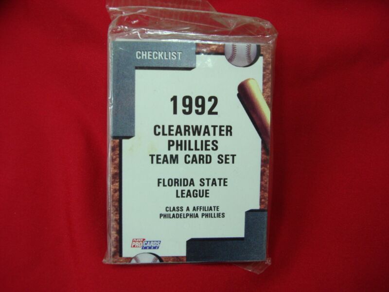 Factory sealed 1992 Fleer Procards Minor League Baseball Team Set of the Clearwater Phillies.