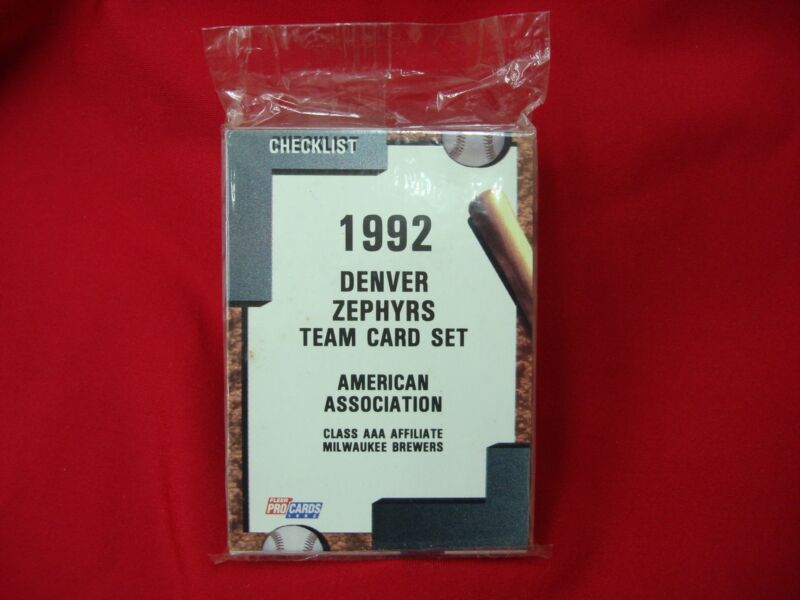 1992 Denver Zephyrs ProCards Minor League Team Set (Milwaukee Brewers Affiliate) - Factory Sealed