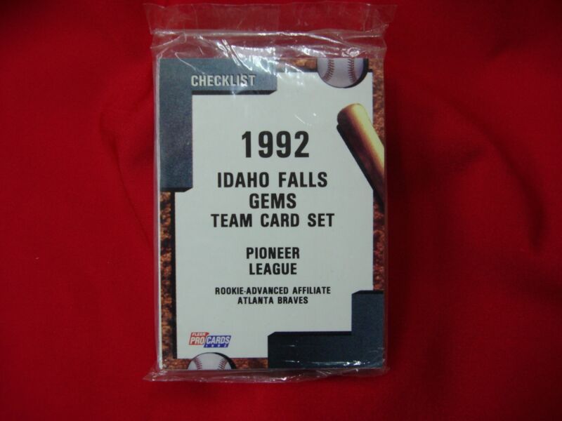Sealed 1992 Fleer ProCards Minor League Baseball Team Set of the Idaho Falls Gems, Atlanta Braves affiliate