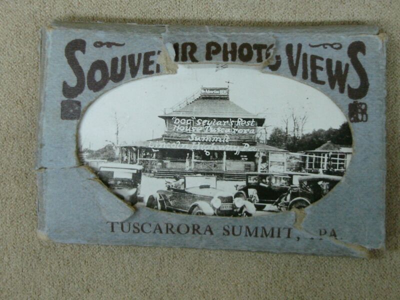 Set of 20 sepia-toned souvenir postcards featuring Tuscarora Summit, PA from the 1920s-30s