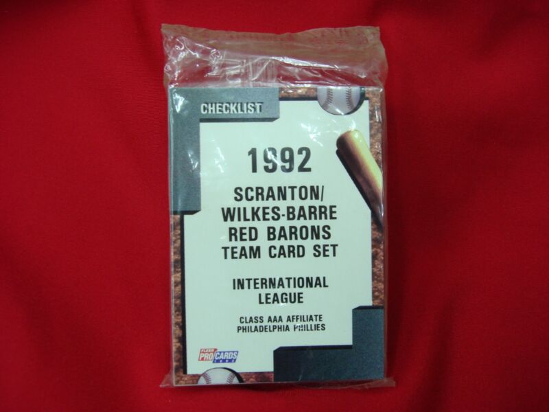 1992 Fleer Pro Cards Minor League Baseball Team Set of the Scranton/Wilkes-Barre Red Barons