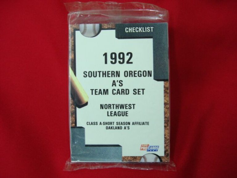 1992 Southern Oregon A's Fleer ProCards Minor League Baseball Team Set (Sealed)