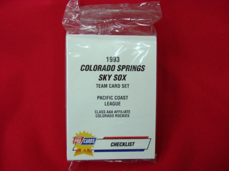 1993 Fleer ProCards Colorado Springs Sky Sox MiLB Team Set