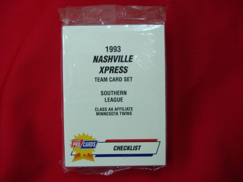 1993 Fleer ProCards Nashville Xpress MiLB Team Set featuring Marty Cordova